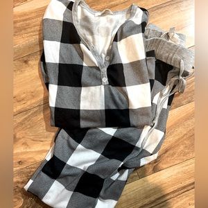 Black and gray Buffalo print pajamas